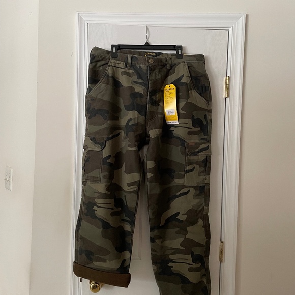 Stanley Other - NWT Stanley Canvas Camo Fleece Lined Cargo Pant 40" x 30" Classic Fit